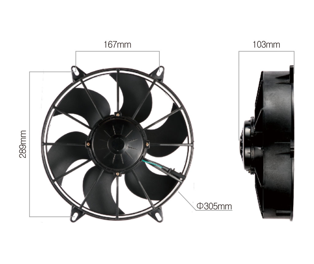 Condenser fan for midibus universal fan for bus ac system